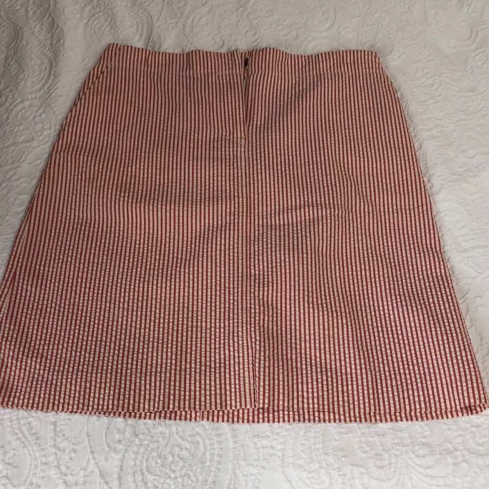 stripped midi skirt